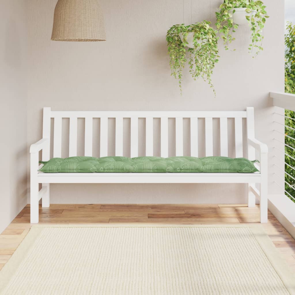 Vidaxl Garden Bench Poduszka 180x50x7 CM Oxford Tkanina Wzór liści