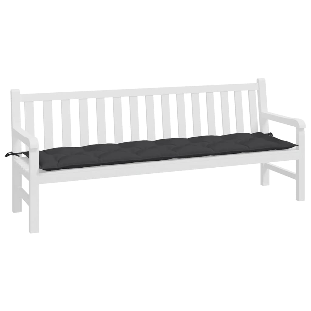 Vidaxl Garden Bench Cushion 200x50x7 cm tessuto nero