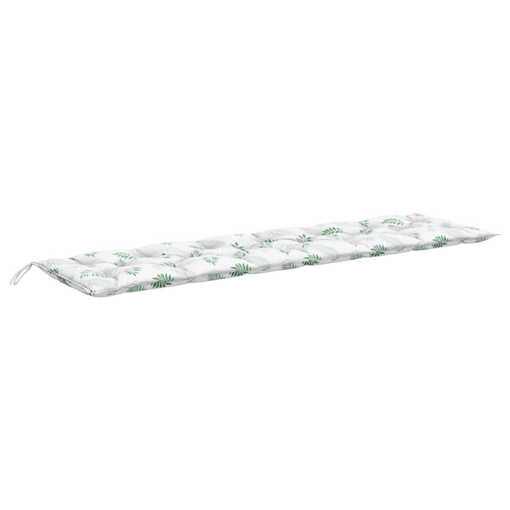 Vidaxl Garden Bench Pude Leaf Pattern 200x50x7 cm stof