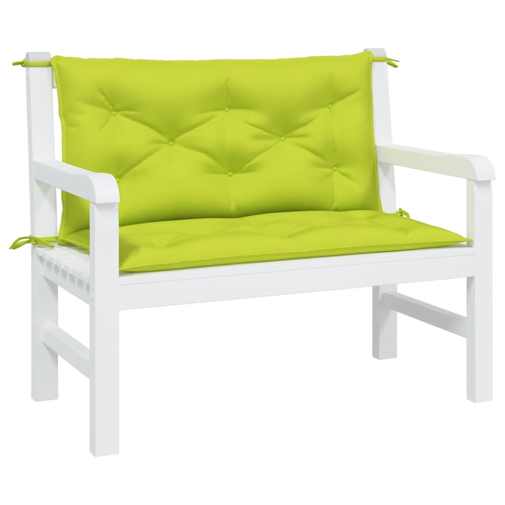 Vidaxl Garden Bench polštáře 2 st 100x50x7 cm oxford tkanina čirá zelená