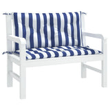 Vidaxl Garden Bench Puter 2 St Striped 100x50x7 cm stoff hvit og blå