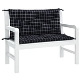 Vidaxl Garden Bench CUDIONS 2 Stedman Mönster 100x50x7 cm tyg svart