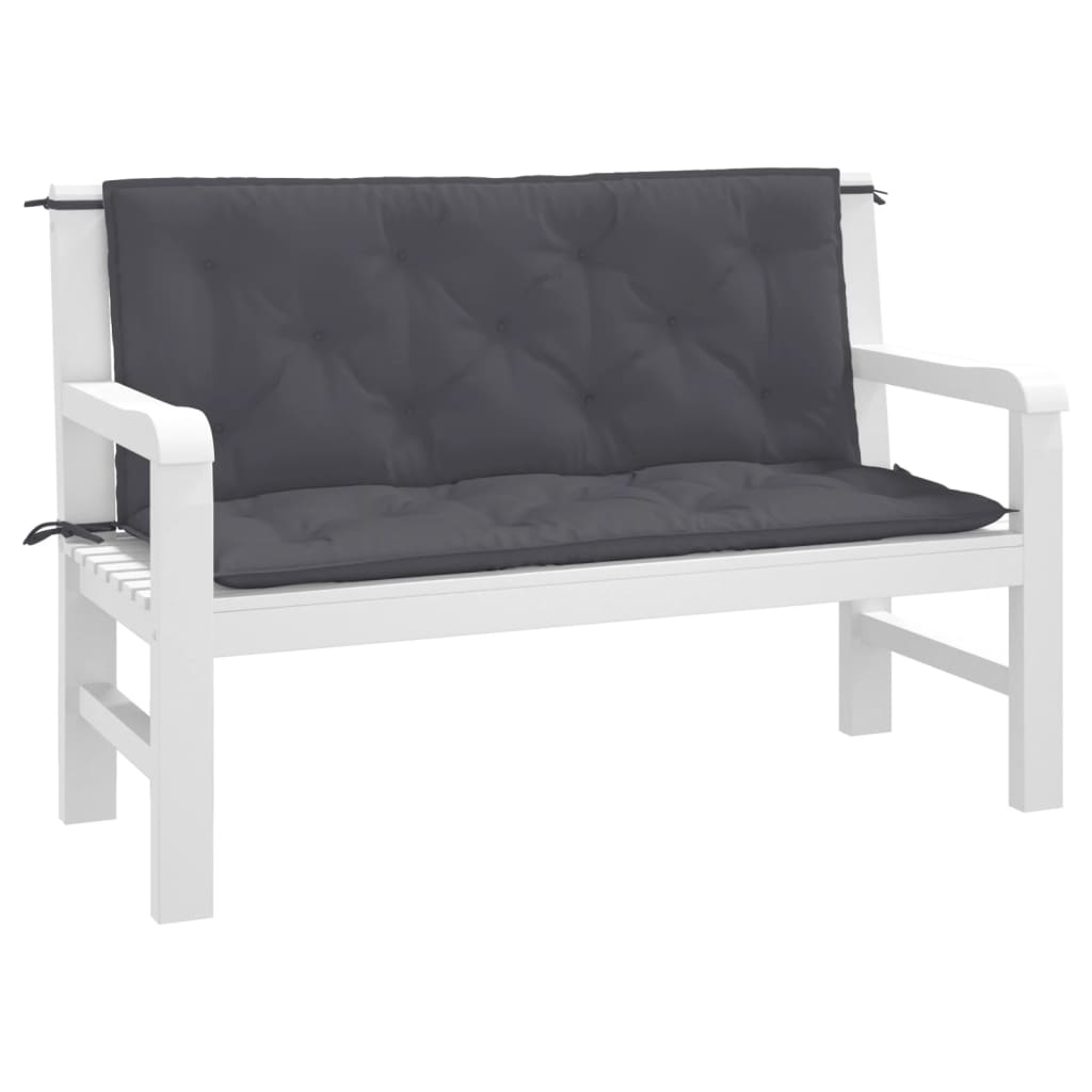 Vidaxl Garden Bench Puter 2 PCS 120x50x7 CM Oxford Fabric Anthracite farget