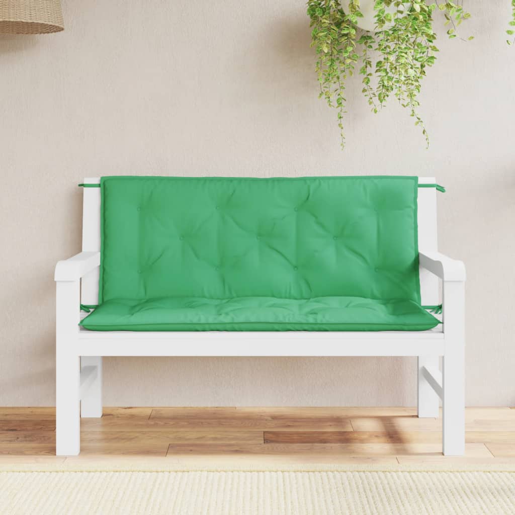 Vidaxl Garden Bench Puter 2 PCS 120x50x7 CM Oxford Fabric Green