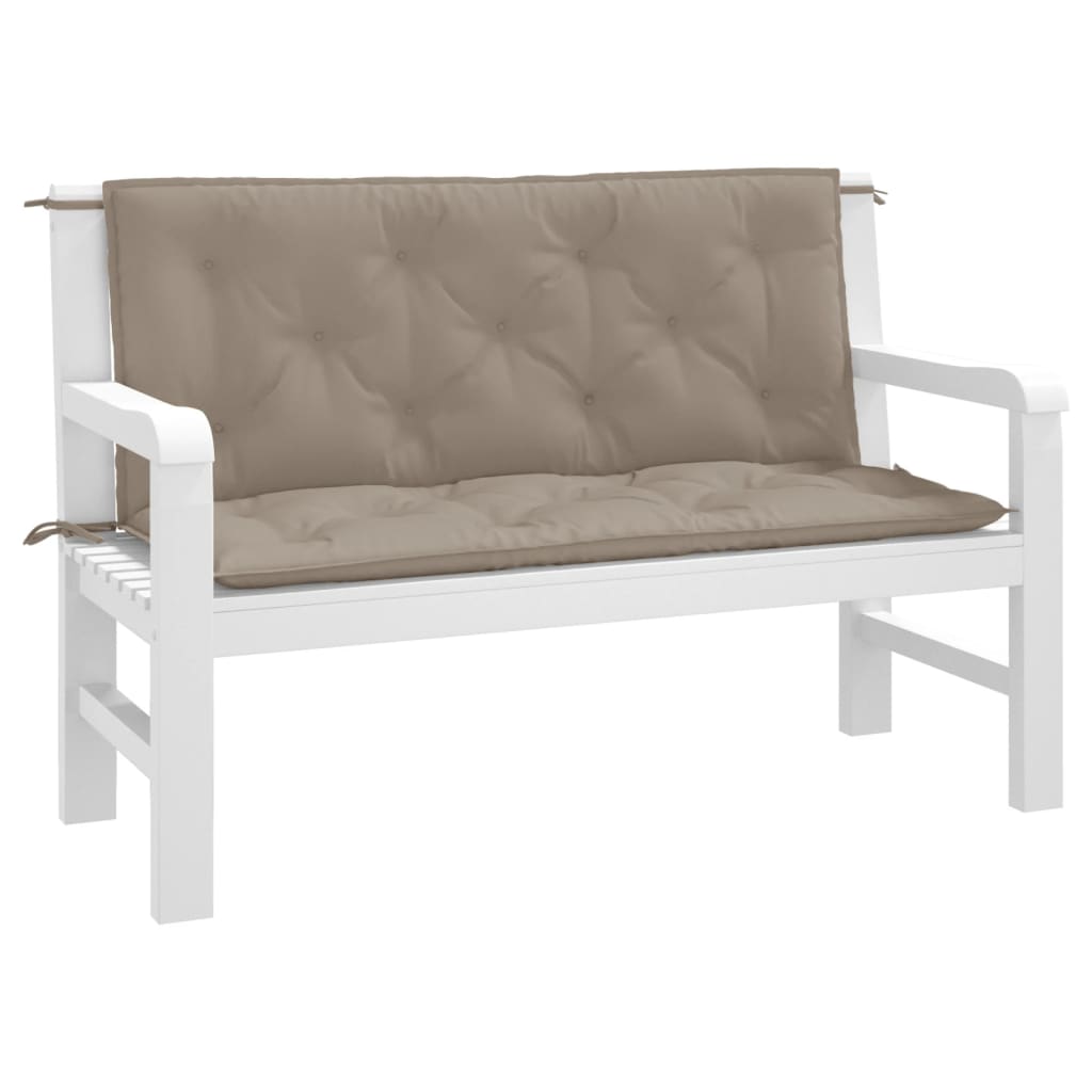 Vidaxl Garden Bench Puter 2 PCS 120x50x7 CM Oxford Fabric Taupe