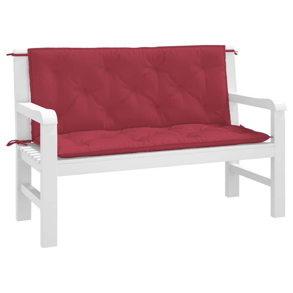 Vidaxl Garden Bench polštáře 2 ks 120x50x7 cm Oxford Fabric Wine Red