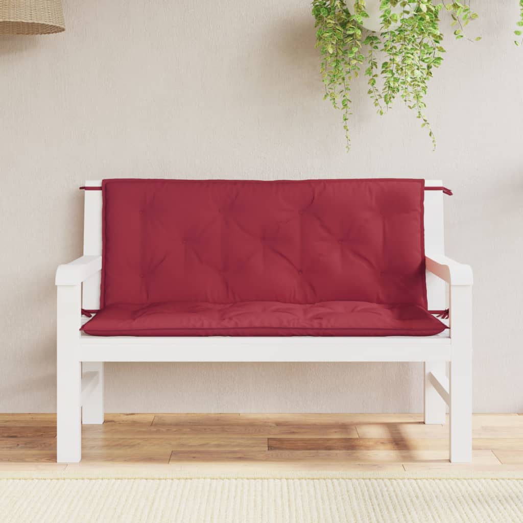 Vidaxl Garden Bench polštáře 2 ks 120x50x7 cm Oxford Fabric Wine Red