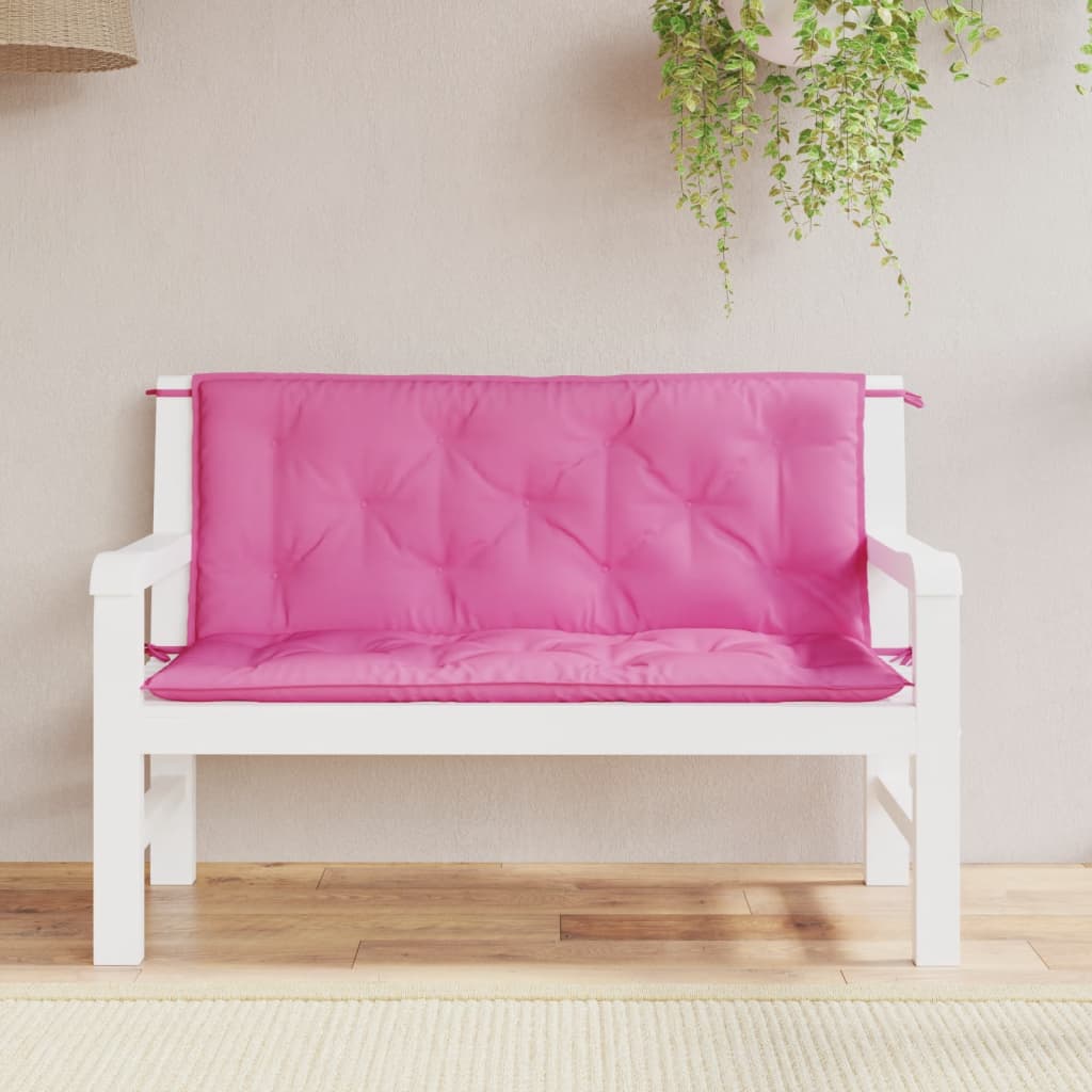 Vidaxl Garden Bench Poduszki 2 szt. 120x50x7 cm Różowy