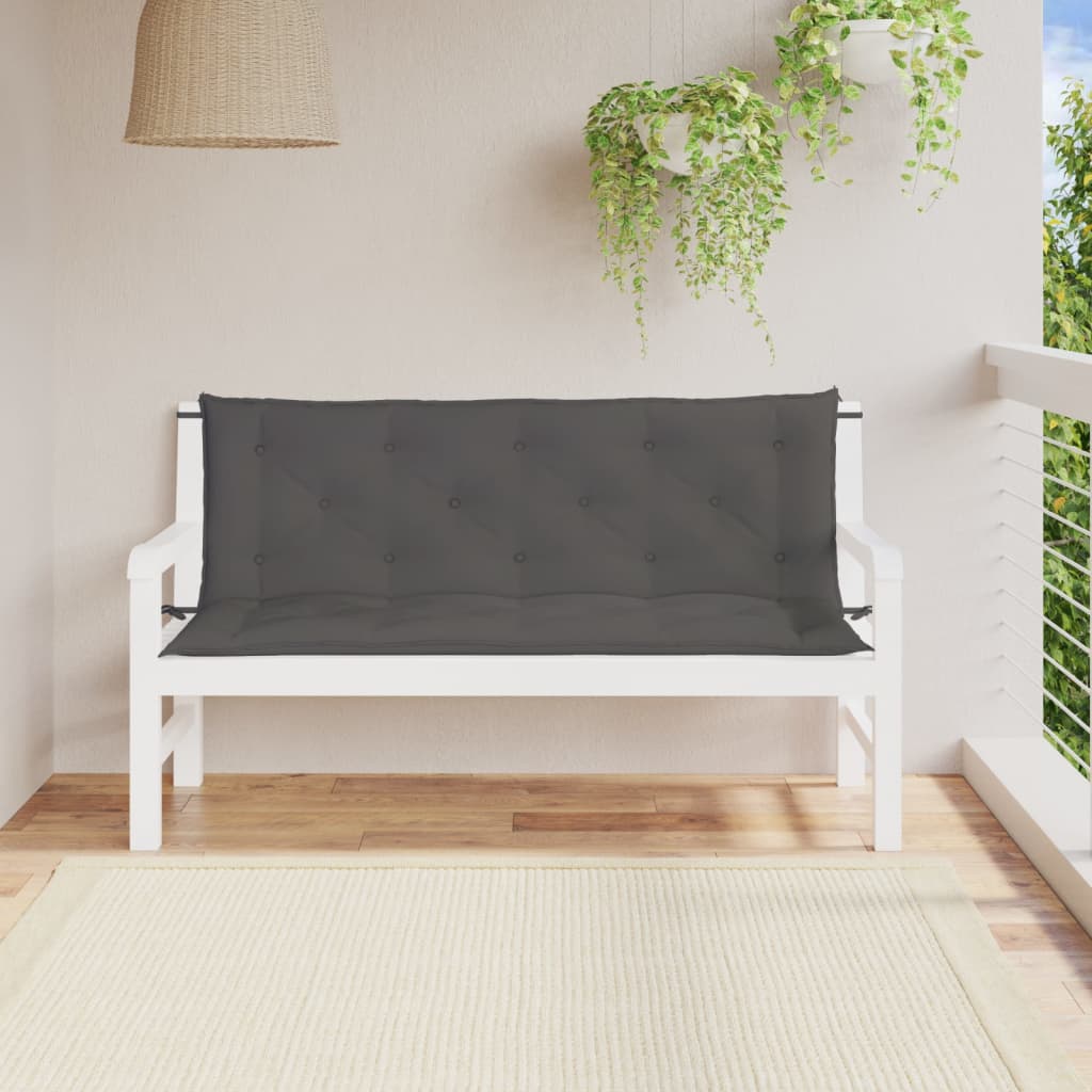 Vidaxl Garden Bench Puder 2 St 150x50x7 cm Oxford Stof Anthracite Farvet