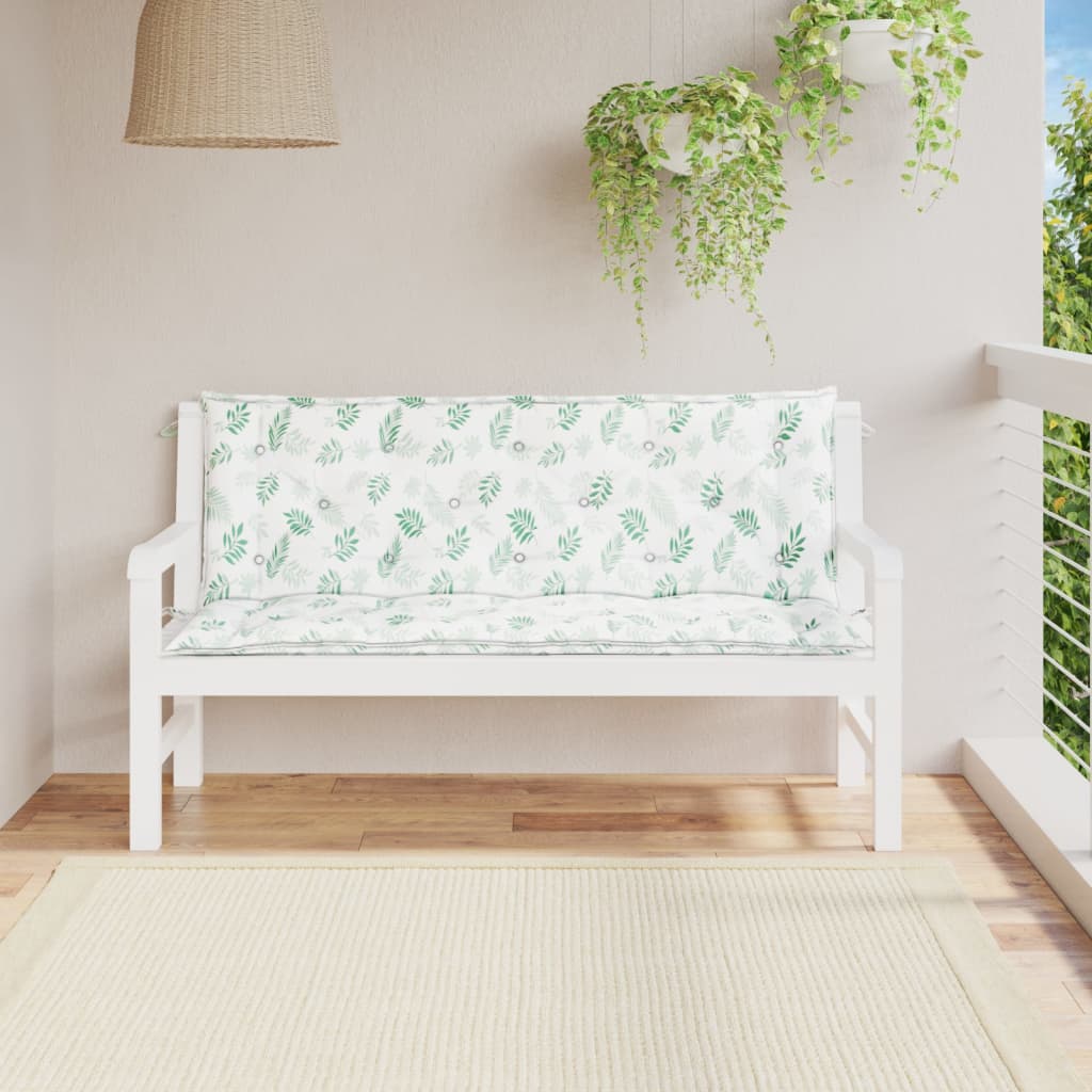 Vidaxl Garden Bench Puter 2 stk bladmønster 150x50x7 cm stoff