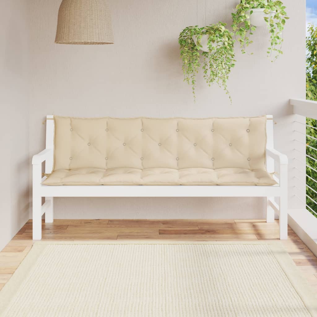 Vidaxl Garden Bench Puder 2 PCS 180x50x7 cm Oxford Stof beige