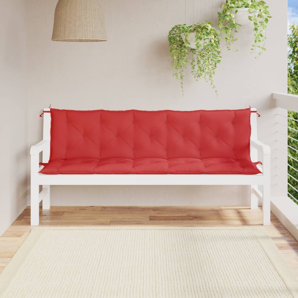 Vidaxl Garden Bench Puder 2 PCS 180x50x7 cm Oxford stof rød