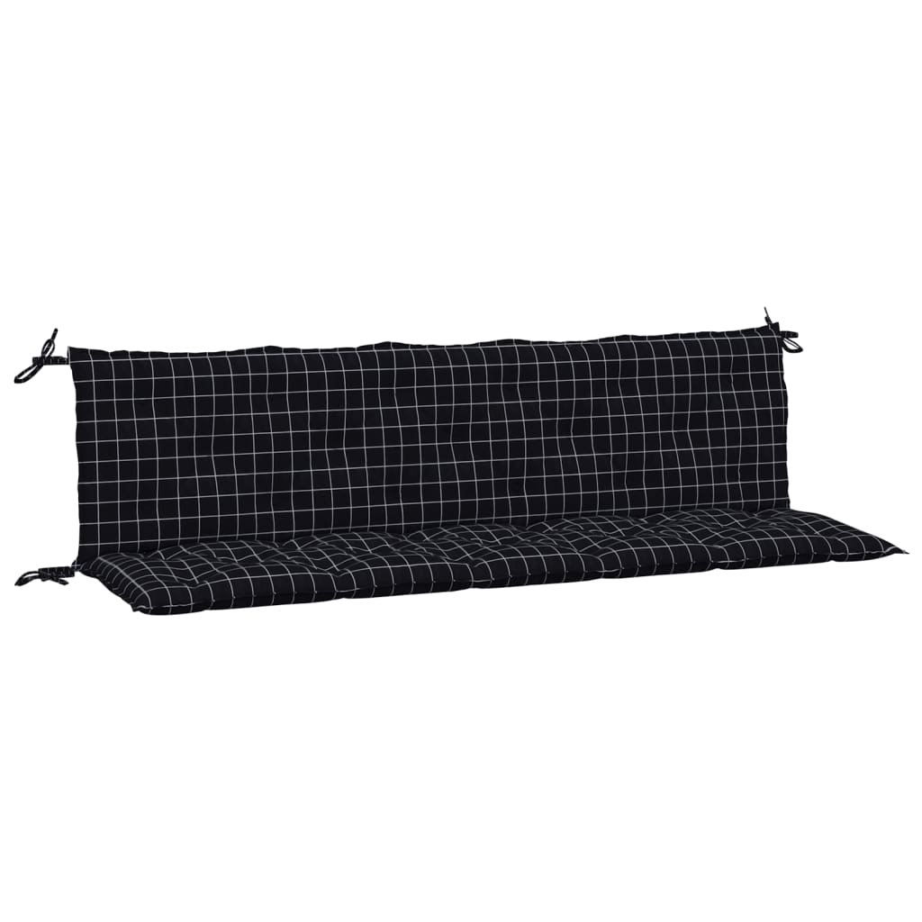 Vidaxl Garden Bench Cushions 2 ST Oxford Fabric Doubt Patrón Negro