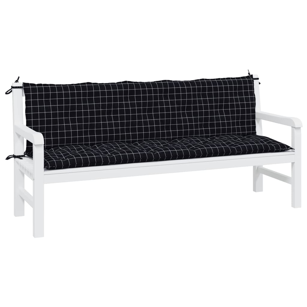 Vidaxl Garden Bench Cushions 2 ST Oxford Fabric Doubt Patrón Negro