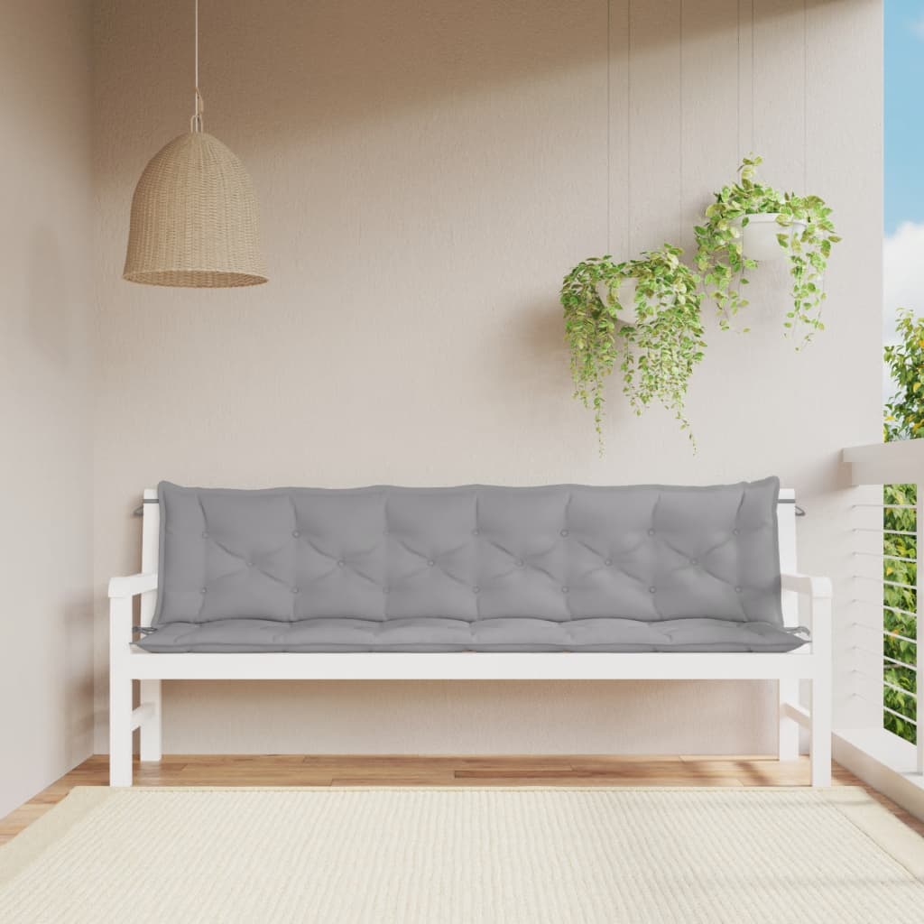 Vidaxl Garden Bench Puder 2 St 200x50x7 cm Oxford Stof Gray Gray