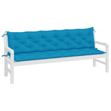 Vidaxl Garden Banc Cushions 2 St 200x50x7 cm Oxford tissu bleu clair