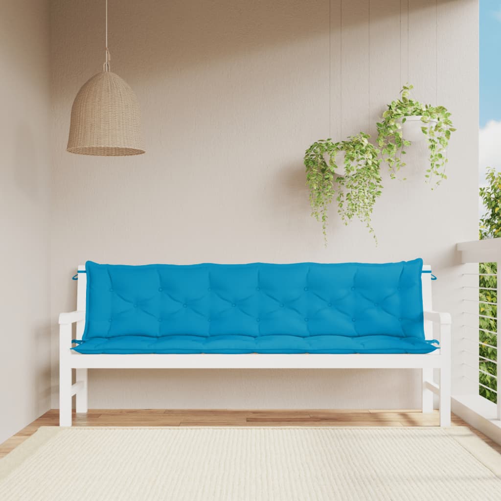 Vidaxl Garden Banc Cushions 2 St 200x50x7 cm Oxford tissu bleu clair