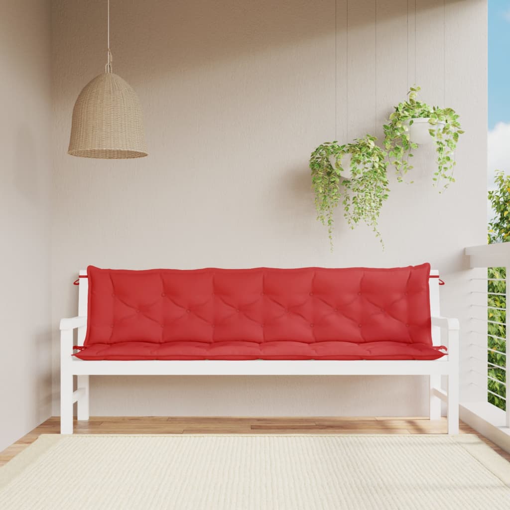 VIDAXL Garden Bench blazine 2 St 200x50x7 cm Oxford tkanina rdeča