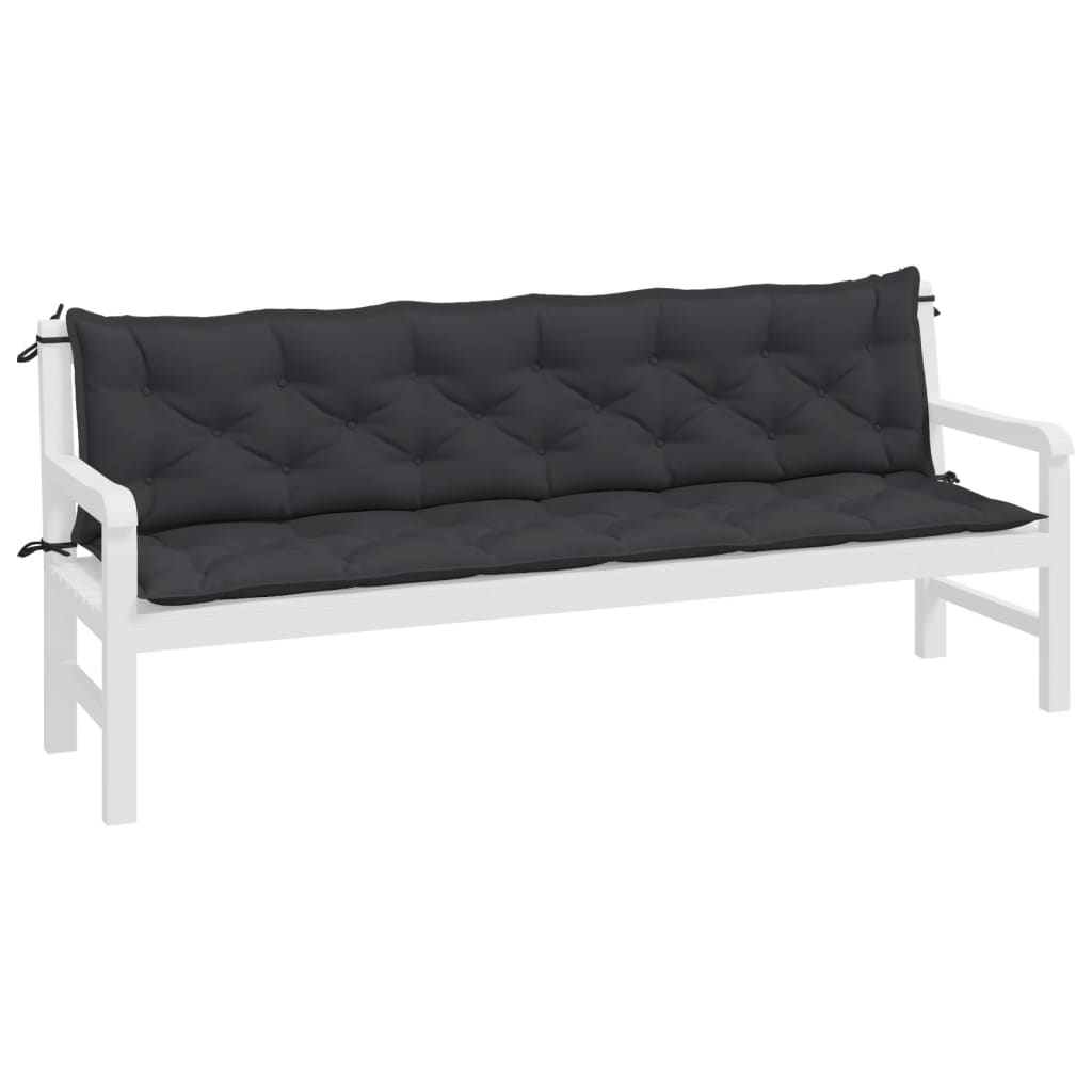 Vidaxl Garden bench cushions 2 ST 200x50x7 cm Oxford fabric black