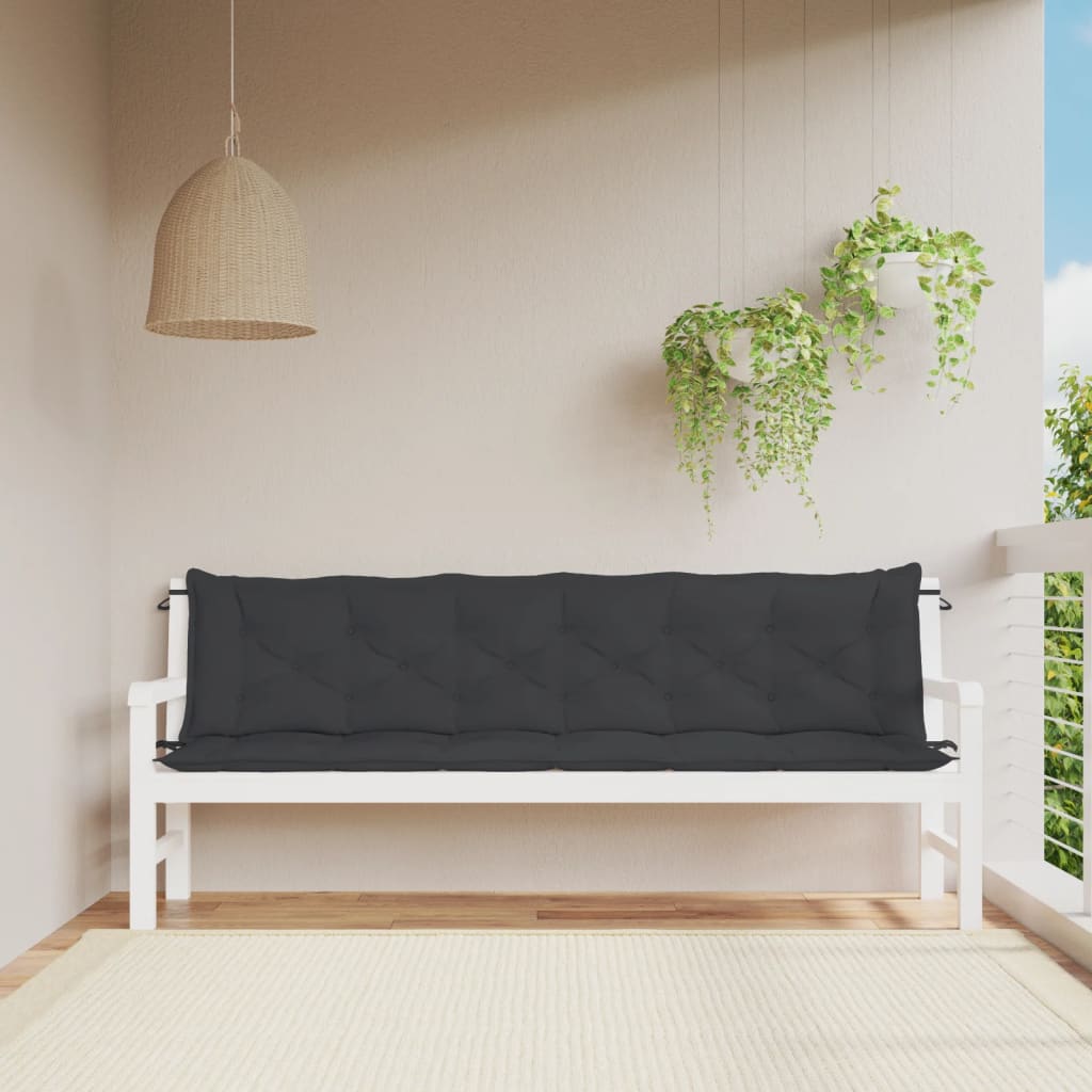 Vidaxl Garden bench cushions 2 ST 200x50x7 cm Oxford fabric black