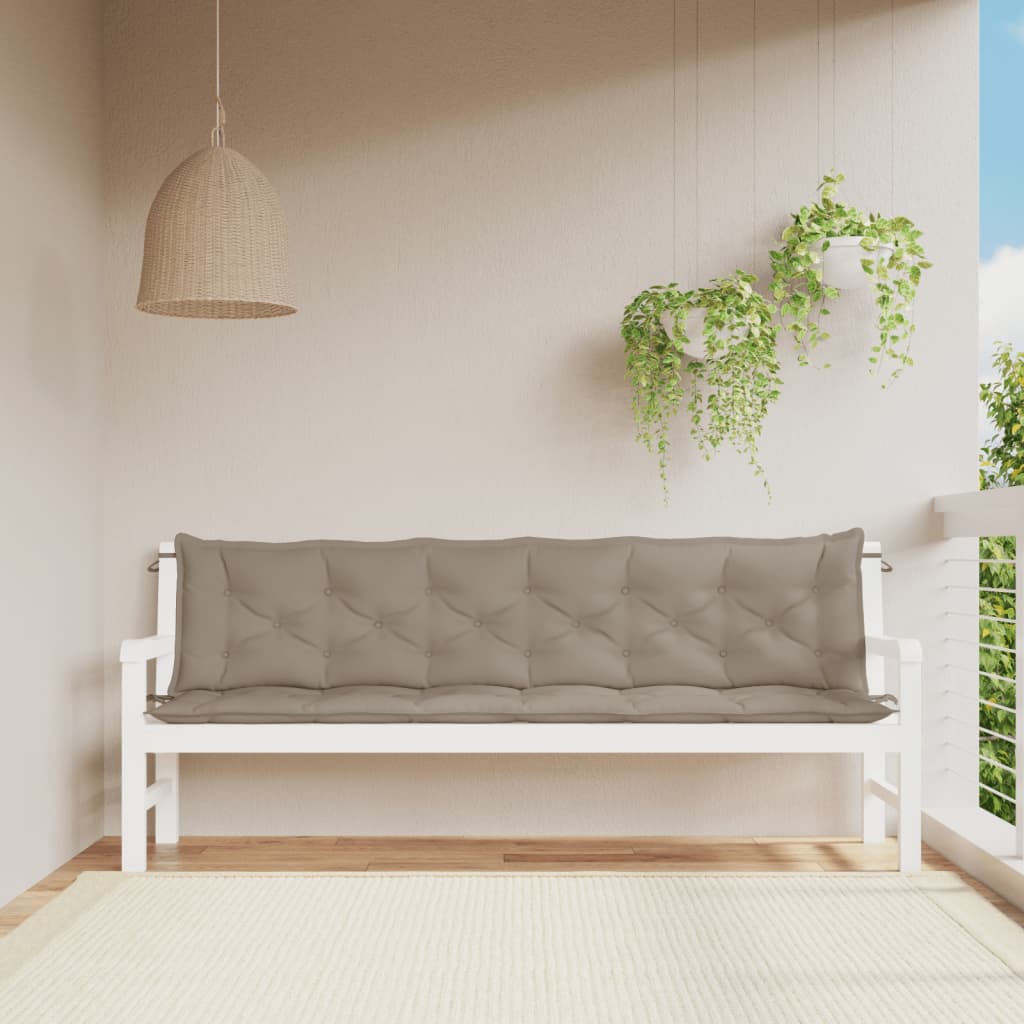 Vidaxl Garden Bench polštáře 2 st 200x50x7 cm oxford tkanina taupe