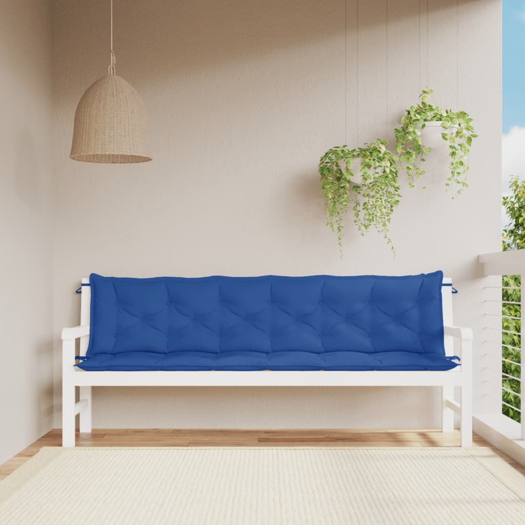 Vidaxl Garden Bench CUDIONS 2 ST 200x50x7 CM Oxford Fabric Blue