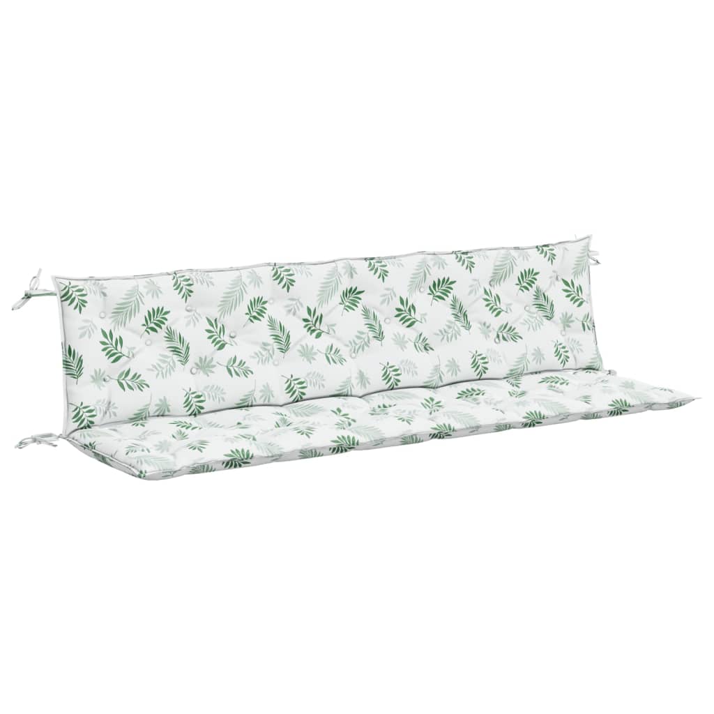 Vidaxl Garden Bench polštáře 2 PCS listový vzor 200x50x7 cm tkanina