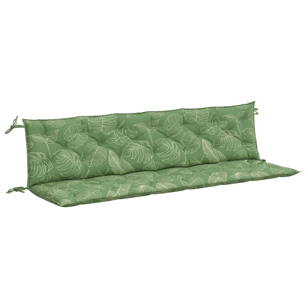 Vidaxl Garden bench cushions 2 pcs leaf pattern 200x50x7 cm fabric