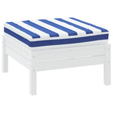 Vidaxl Pallet Cuscino a strisce 60x60x8 cm tessuto blu e bianco blu e bianco