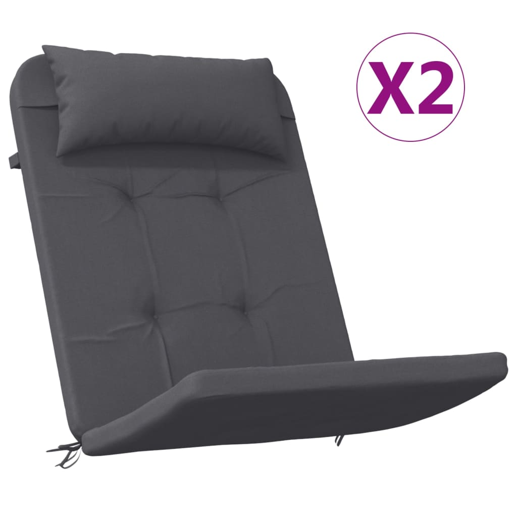 Coussins de chaise Vidaxl 2 St Adirondack Oxford tissu anthracite -colored