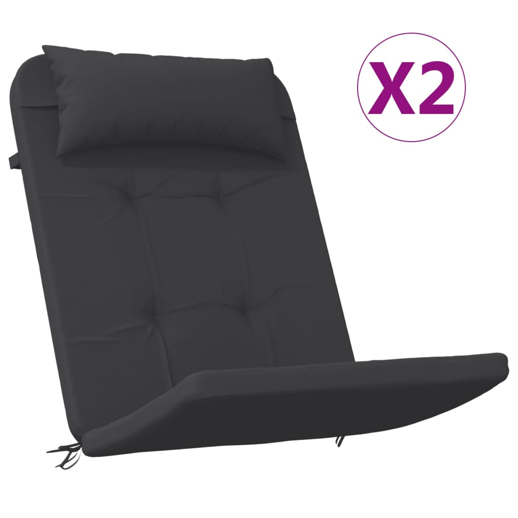 Cuscini di sedia Vidaxl 2 St Adirondack Oxford Fabric nero