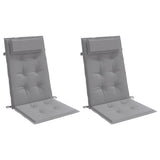 Cojines de silla de Vidaxl 2 st de alto oxford tela de oxford gris