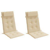 Cojines de silla de Vidaxl en el beige de tela Oxford de 2T de espalda de altura