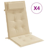 Cojines de silla de Vidaxl 4 st de alto oxford tela beige