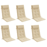 Cojines de silla Vidaxl 6 st de alto oxford tela beige