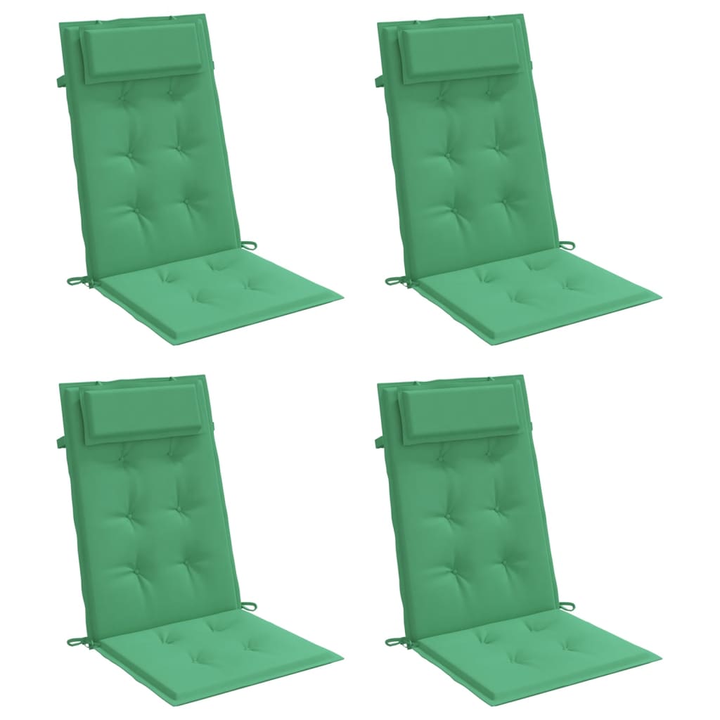 Cojines de silla de Vidaxl 4 st de alto oxford tela verde