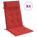 Cojines de silla Vidaxl 4 st de alto oxford tela rojo