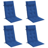 Cojines de silla de Vidaxl 4 st de alto oxford tela de oxford azul