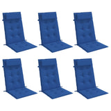 Coussins de chaise vidaxl 6 st haut de dos oxford tissu royal bleu