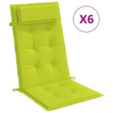 Coussins de chaise vidaxl 6 st haut de dos oxford tissu vert vif vert