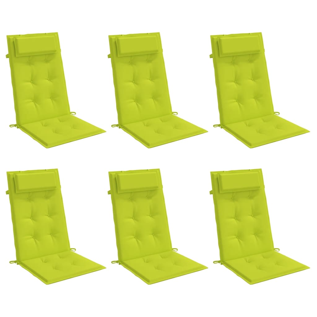 Coussins de chaise vidaxl 6 st haut de dos oxford tissu vert vif vert