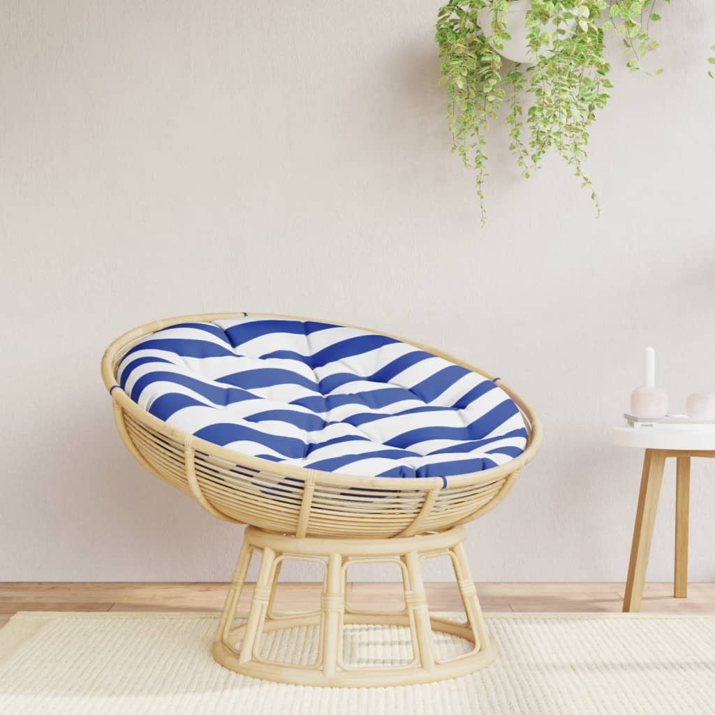 Vidaxl Seat Cushion Round randig Ø 100x11 cm Oxford Fabric Blue White