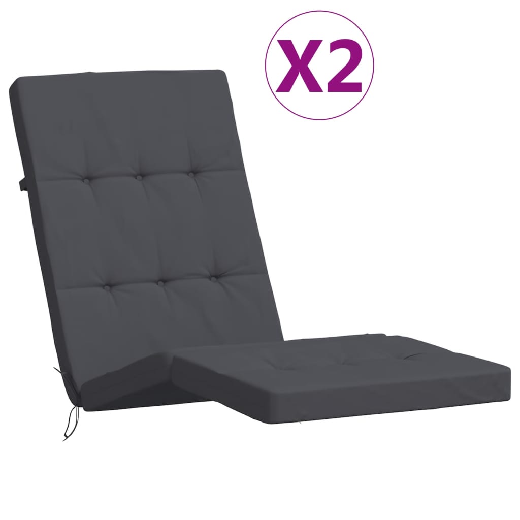 Vidaxl Patio Chair Këssen 2 St Oxford Stoff anstracite -Colored