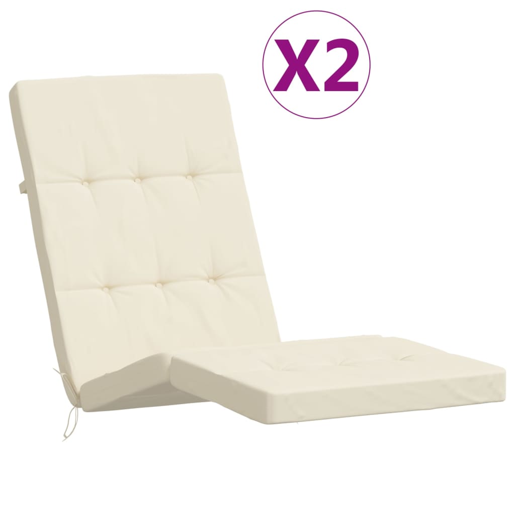 Vidaxl Patio Chair Këssen 2 St Oxford Stoff Crème faarweg