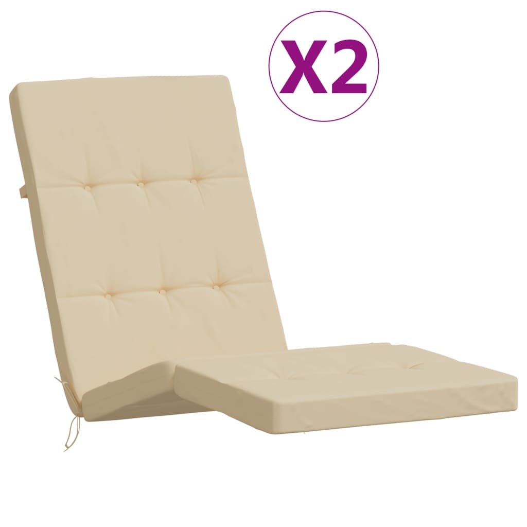 Cojines de silla de patio de Vidaxl 2 st oxford tela beige