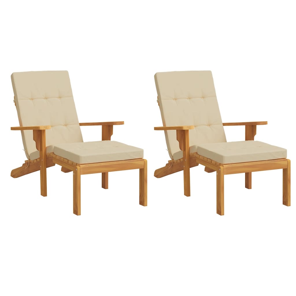 Cojines de silla de patio de Vidaxl 2 st oxford tela beige