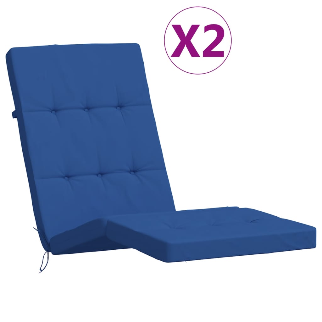 Cojines de silla de patio de Vidaxl 2 tela de oxford azul real