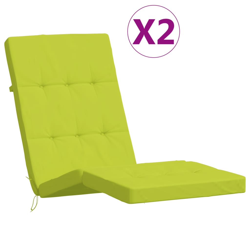 Cojines de silla de patio de Vidaxl 2 st oxford tela verde brillante