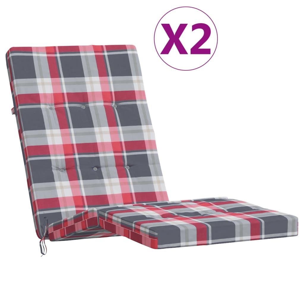 VIDAXL Patio Frea Poduszki 2 wzór stedasów Oxford Fabric Red