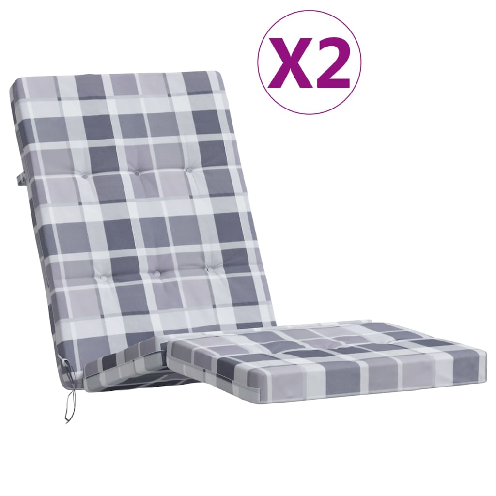 Vidaxl Patio krzesło poduszki 2 stedcase wzór Oxford Fabric Grey